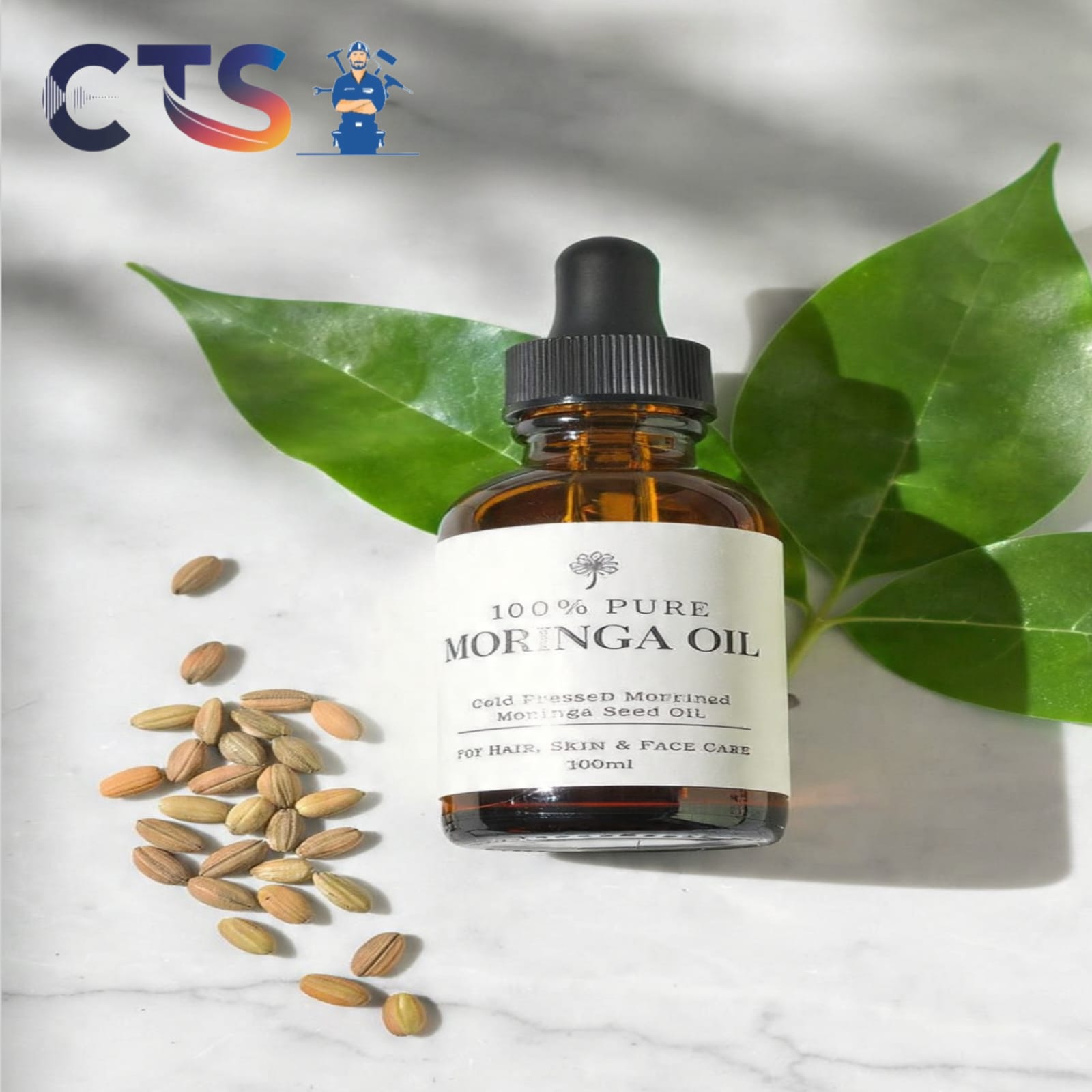100% Pure Moringa Oil | Cold Pressed Moringa Seed Oil for Hair, Skin & Face Care