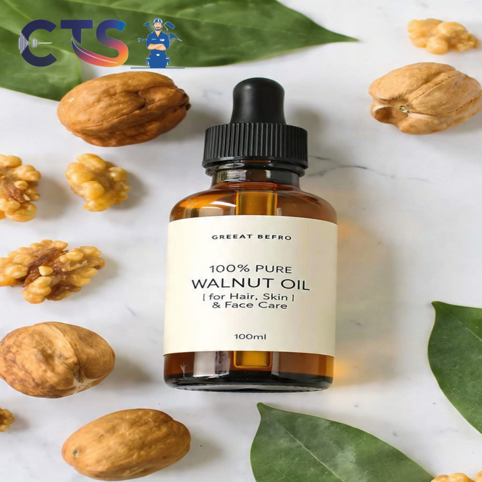 Walnut Oil | Cold Pressed & Unrefined Walnut Oil for Hair, Skin & Face Care