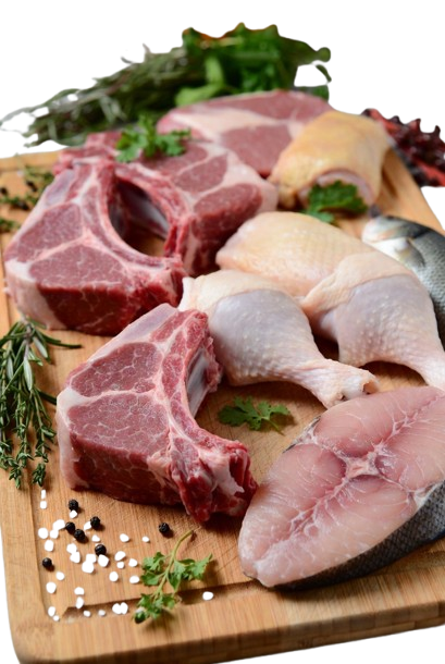 raw chicken fish Mutton
